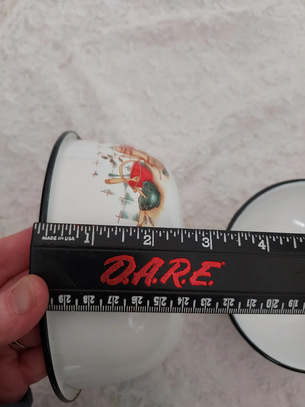 Vintage MCM Pipsa White Enamel Nesting Bowls Kitchen Motif Cottagecore Country